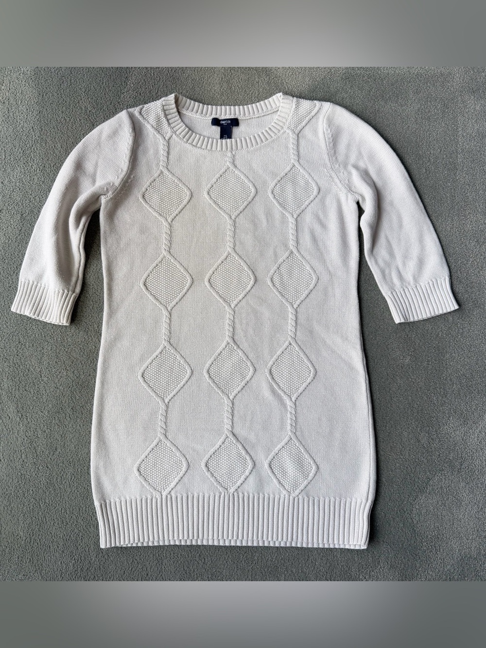 GAP Kids Ivory Cable-Knit Scoop Neck Sweater Dress